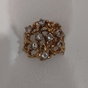 Brutalist Clear Stone Ring